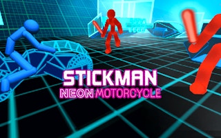 Image Stickman Neon Motorcycle Racing
